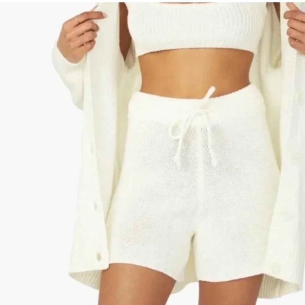 WeWoreWhat cream high waisted Knit Shorts